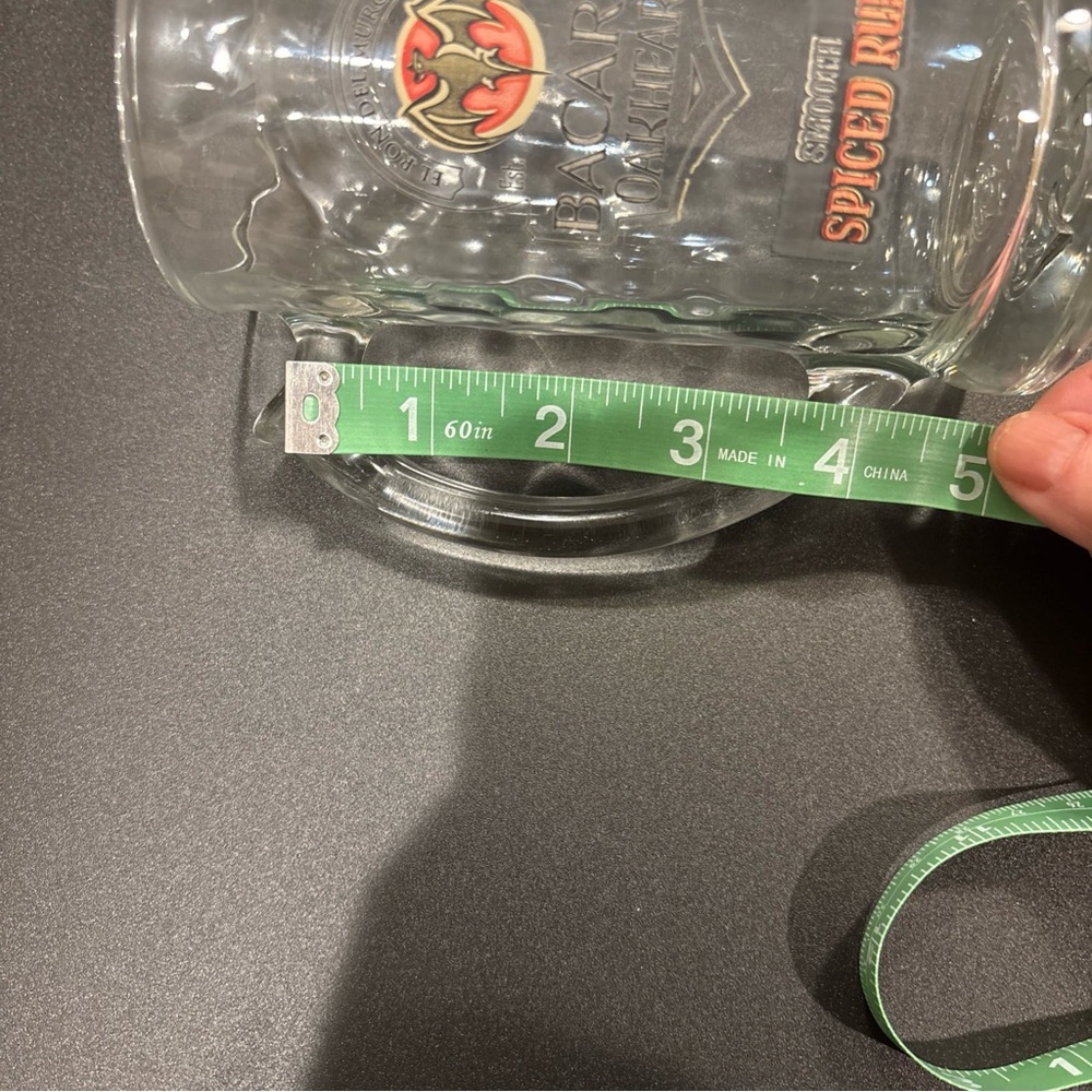 VINTAGE BACARDI OAKHEART SPICED RUM EL RON MURCI’ELAGO  12 Oz.  GLASS MUG STEIN - Picture 10 of 10